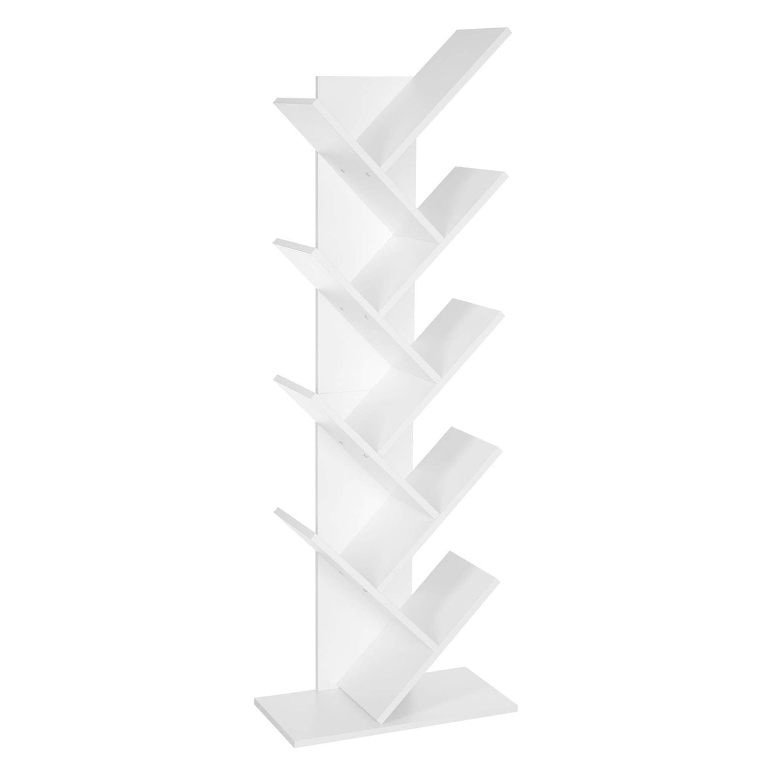 VASAGLE Tree Bookshelf, 9-Tier Bookcase, Large Bookshelf, Space-Saving Corner Shelf, Book Tree, Holds Books, CDs, Games, for Bedroom, Living Room, Home Office, Cloud White ULBC11WTV1