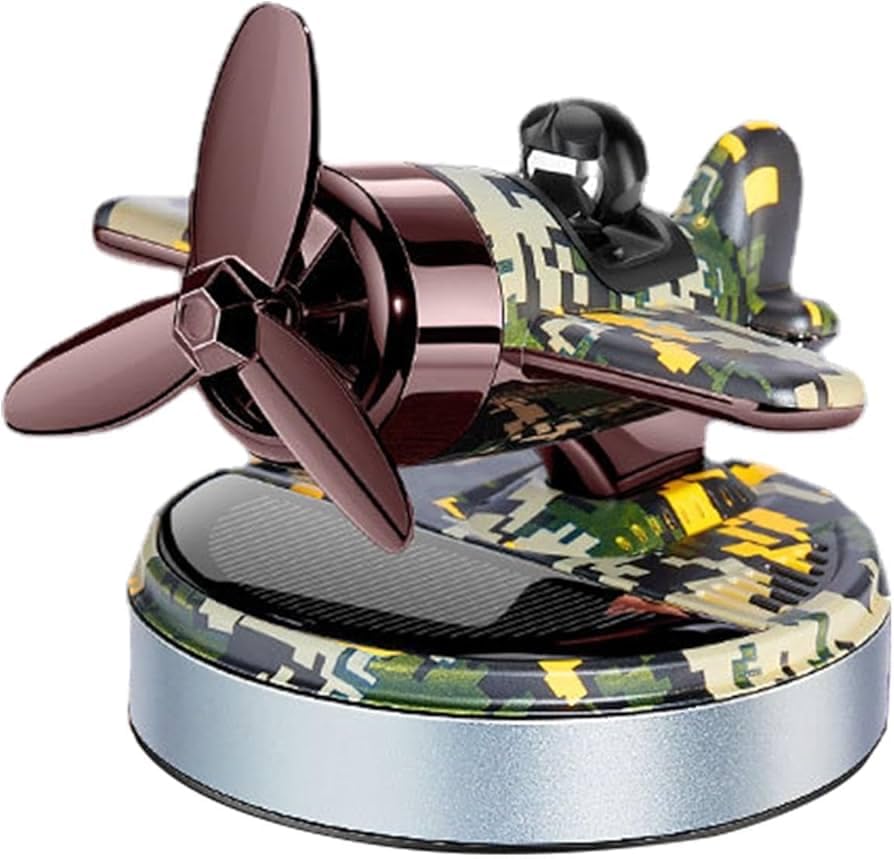 Cute Car Air Freshener, Solar Powered Automatic Aroma Diffuser Airplane Shape Incense Diffuser Rotating Incense Diffuser Home Car Decoration Accessories Essential Oil Diffuser