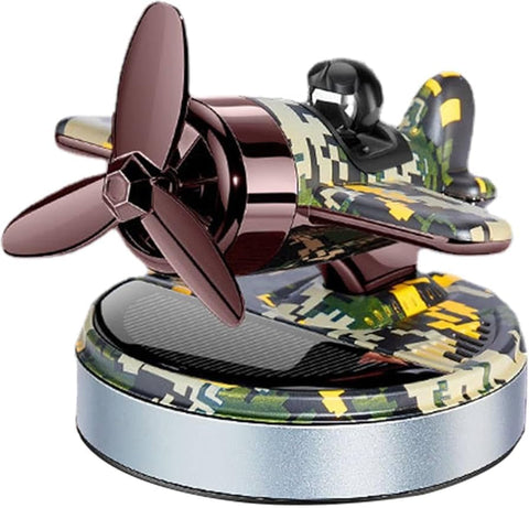 Cute Car Air Freshener, Solar Powered Automatic Aroma Diffuser Airplane Shape Incense Diffuser Rotating Incense Diffuser Home Car Decoration Accessories Essential Oil Diffuser