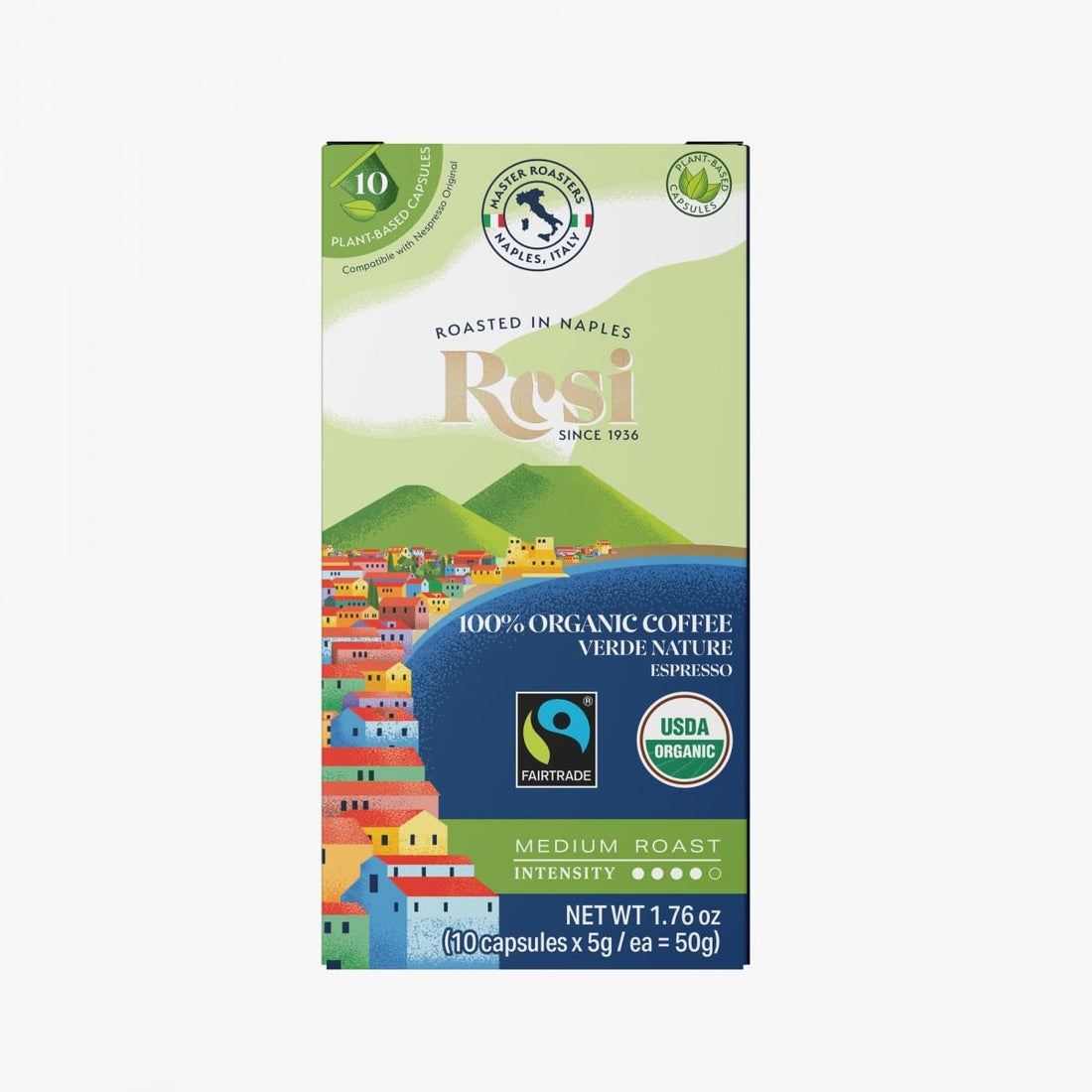 ESPRESSO RESI 100% ORGANIC ALUMINUM CAPSULES 10 PCS