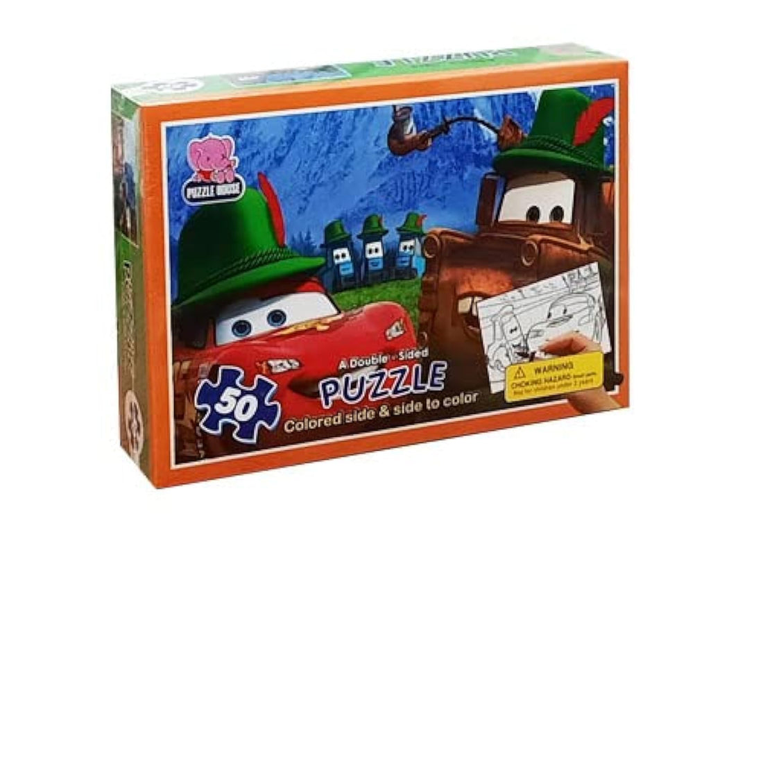 Double-sided jigsaw puzzle2 for boys 50pcs (one side for coloring) بازل2 وجهان (وجه تلوين) للأولاد 50ق