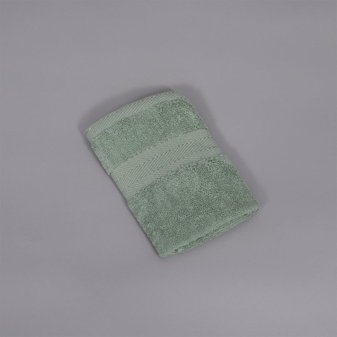 Bed N Home, Cotton Face Towel, 33 cm Width x 33 cm Length, Green