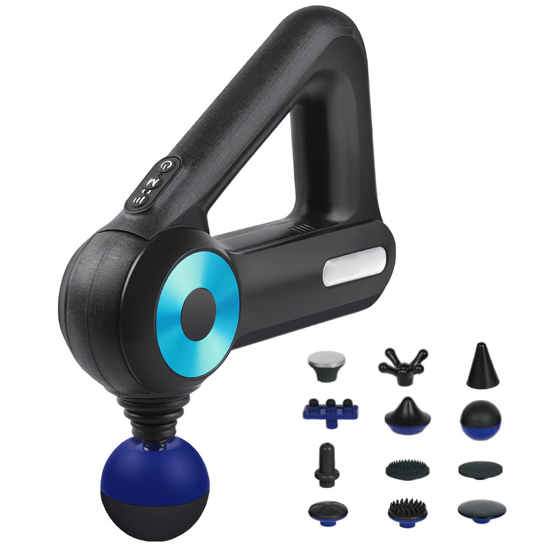 Arabest Massage Gun Deep Tissue - Percussion Massager Gun for Athletes, Triangular Muscle Fascia Gun for Sore Muscles Pain Relief, Workout Recovery, 12 Massage Heads 6 Levels Adjustable 4 Modes