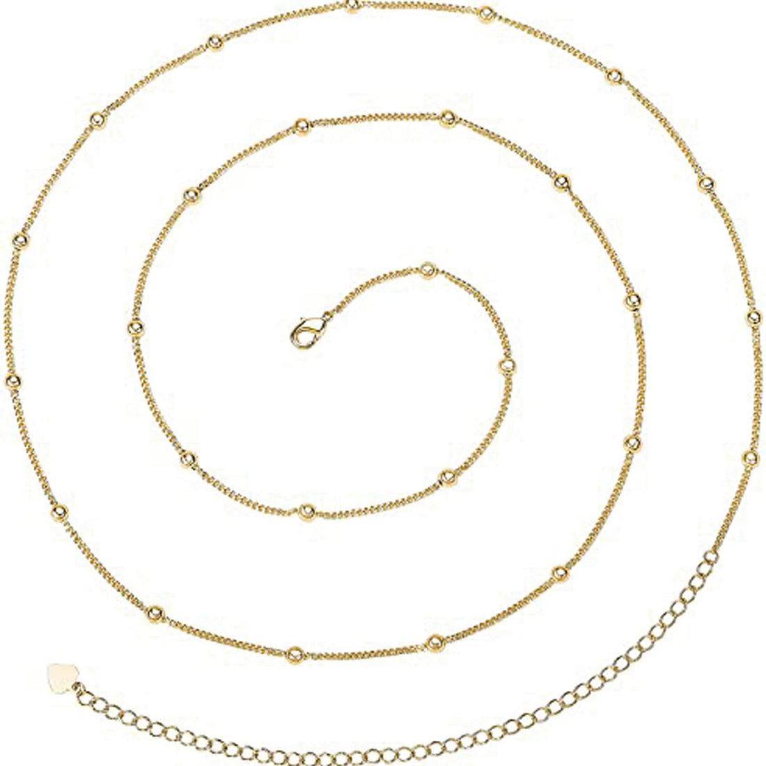 Waist Chain, Minimalist Beach Bikini Body Chain 18K Gold Pearl Belly Chain Adjustable Shell Charm Fashion Jewelry Handmade Women's Sexy Waist Chain (A)