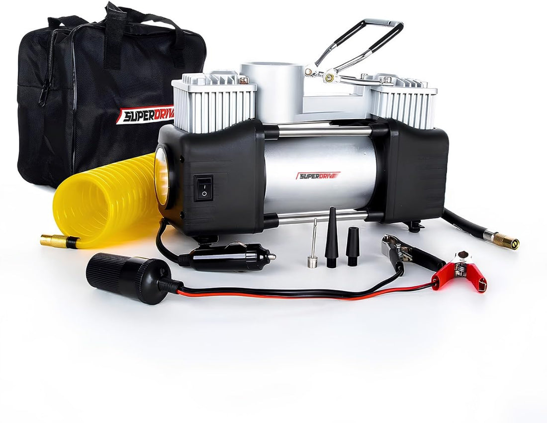 Super Drive 2 Cylinder Air Compressor,12V, Black/Silver 628-4x4