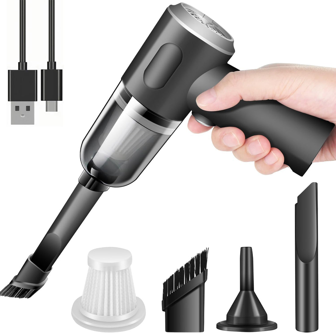 3 in 1 Rechargeable Cordless Vacuum Cleaner (Suction and Expellence) with 2400PA Suction, Car Vacuum Cleaner for Home Office PC Cleaning Portable Lightweight 120W