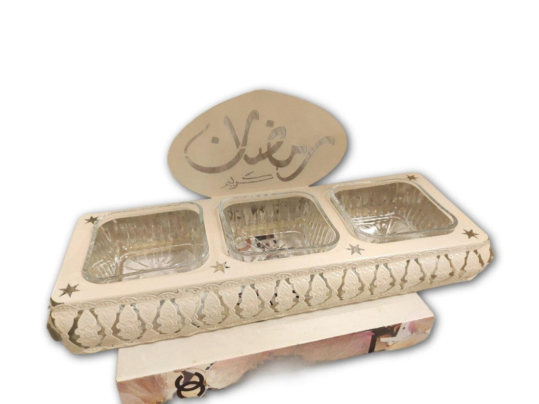 Premium Glass Trio - Polished metal base holds three clear glass bowls, perfect for nuts, chocolates, candies; anti‑rust, dishwasher friendly, quick to clean, adds chic flair to any event.
