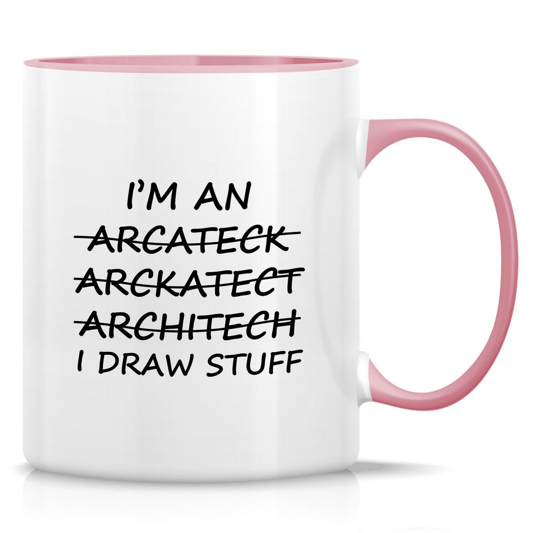 Retreez Funny Mug - I'm An Architect I Draw Stuff 11 Oz Ceramic Coffee Mugs - Funny, Sarcasm, Sarcastic, Motivational, Inspirational birthday gifts - White Mug with Pink Handle and Inner