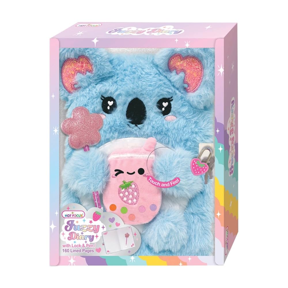 Hot Focus - Fuzzy Diary Koala Diary Book With Lock Set - 250KO