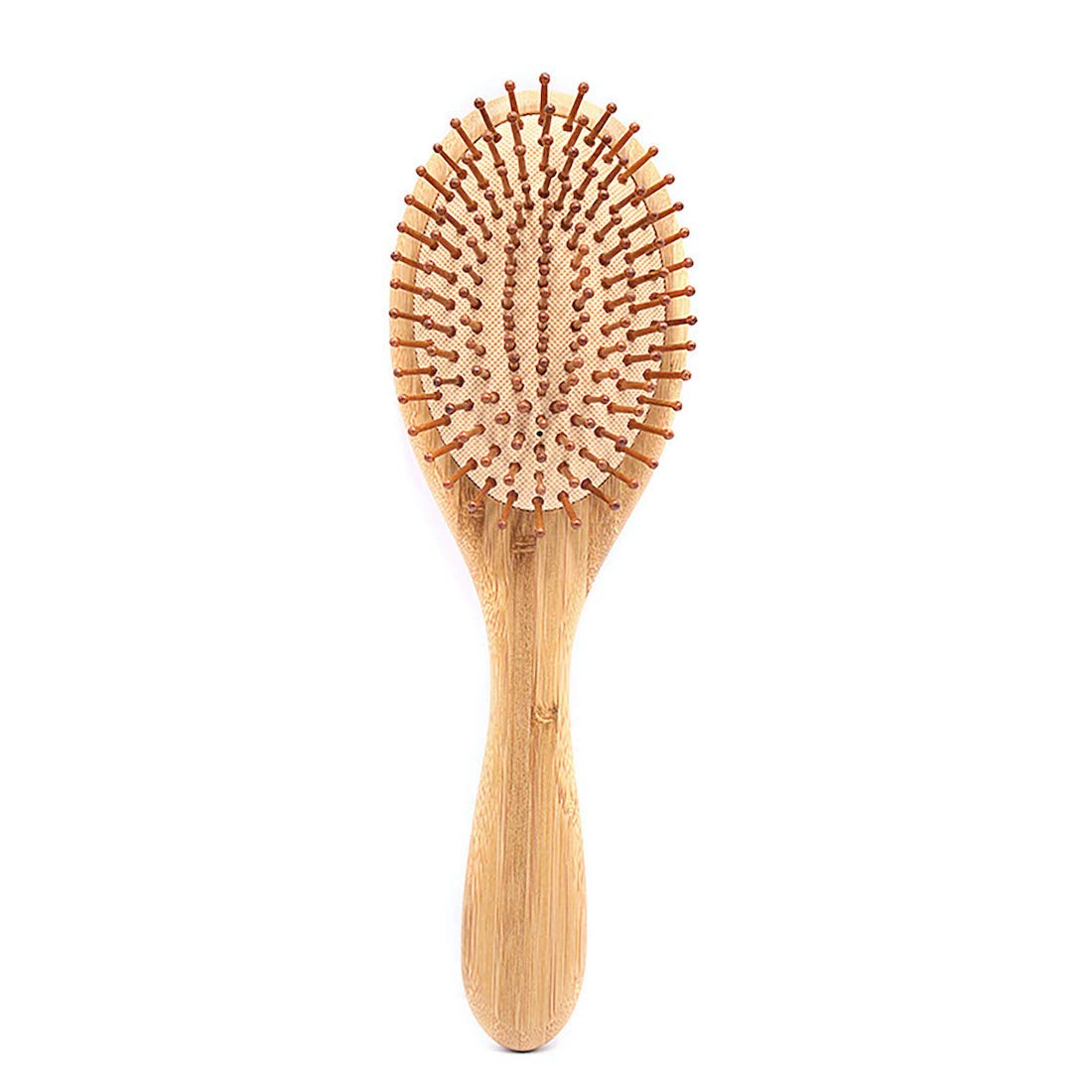 WSLCN Hair Brush Natural Bamboo Paddle Hairbrush for Massaging Scalp, Anti-Static Cushioned Hair Comb with Ball Tipped Bristles (round)