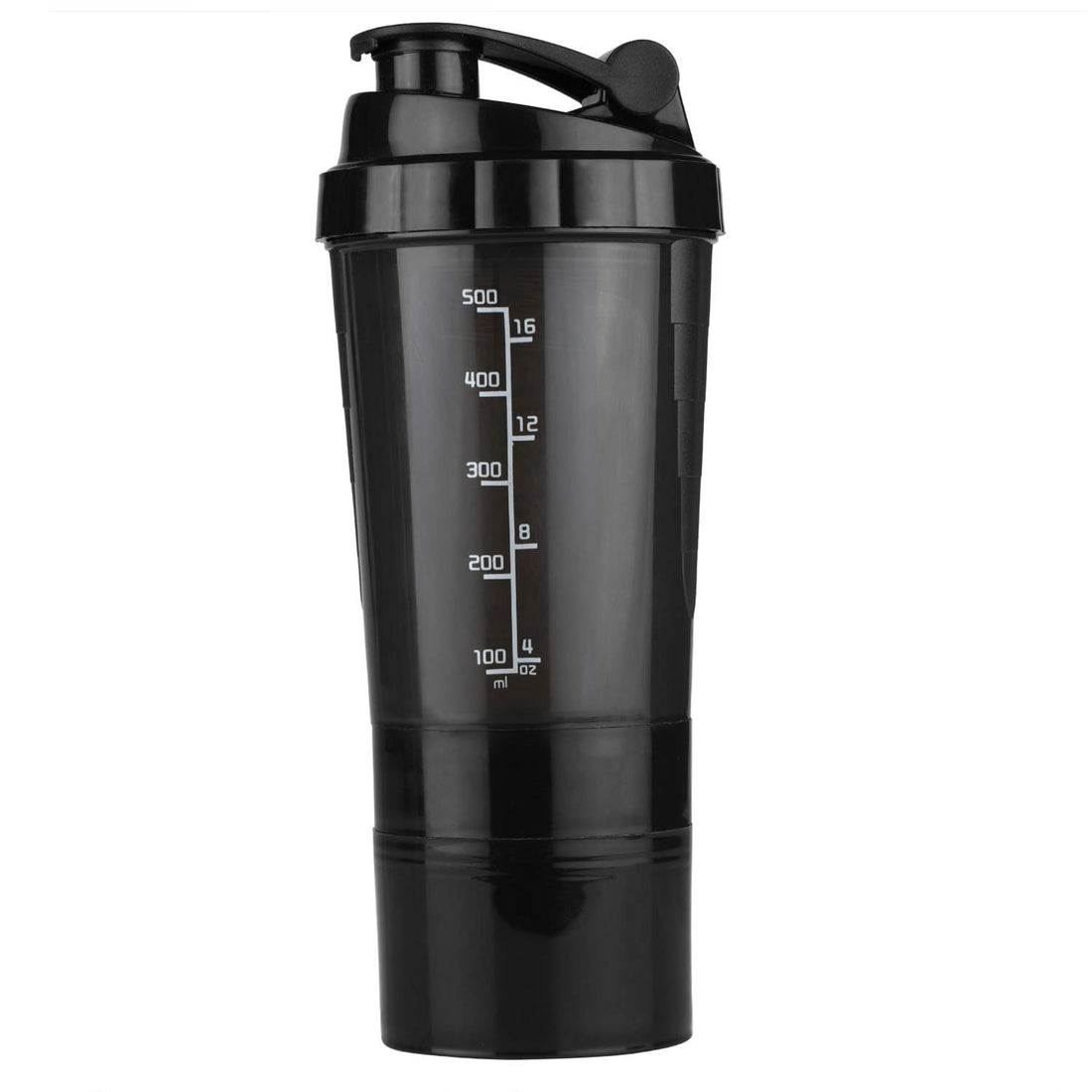DORSA Spider Bottle water bottle Protein Shaker 500ml with storage containers Black, SpiderBottle, HM PS 8008 B