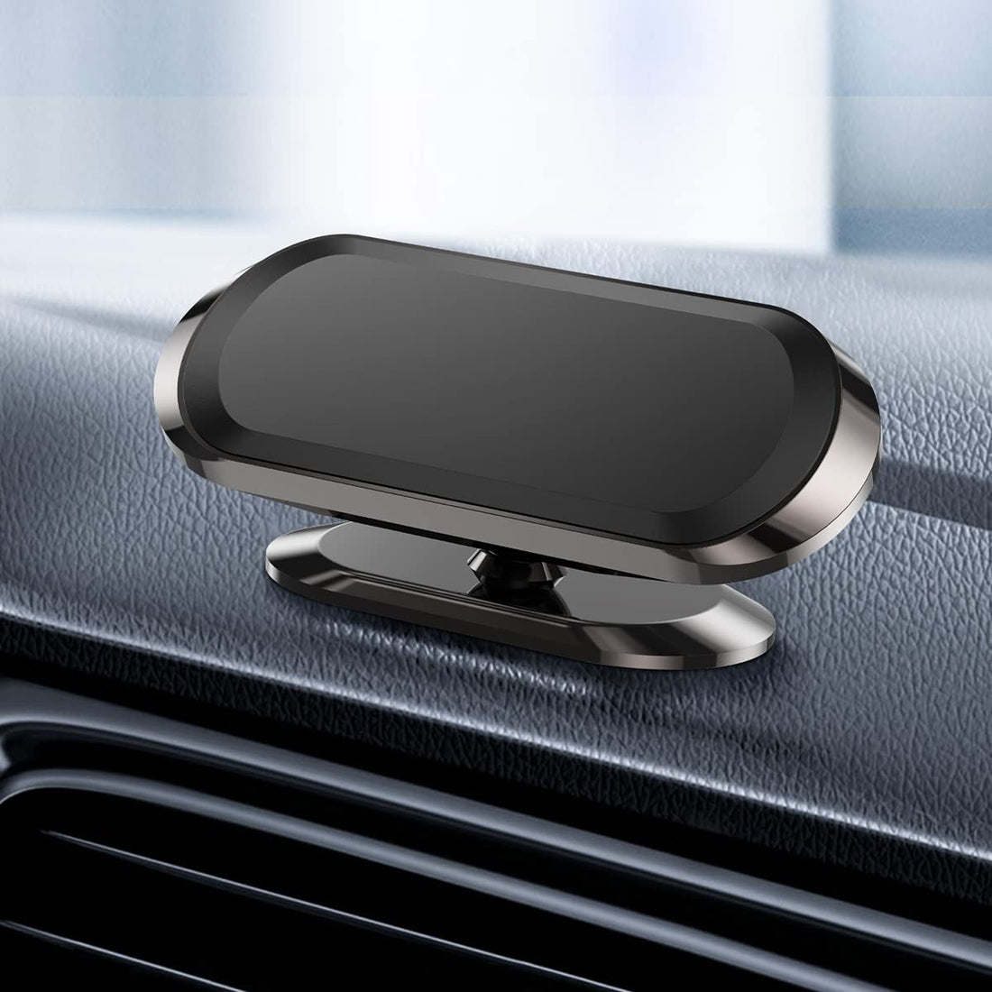 NALANDA® Magnetic Phone Mount for Car Strong Magnet Car Phone Holder Car Mount 360° Adjustable Universal Dashboard Holder Fits iPhone Samsung All Smartphones with Adhesive-Black
