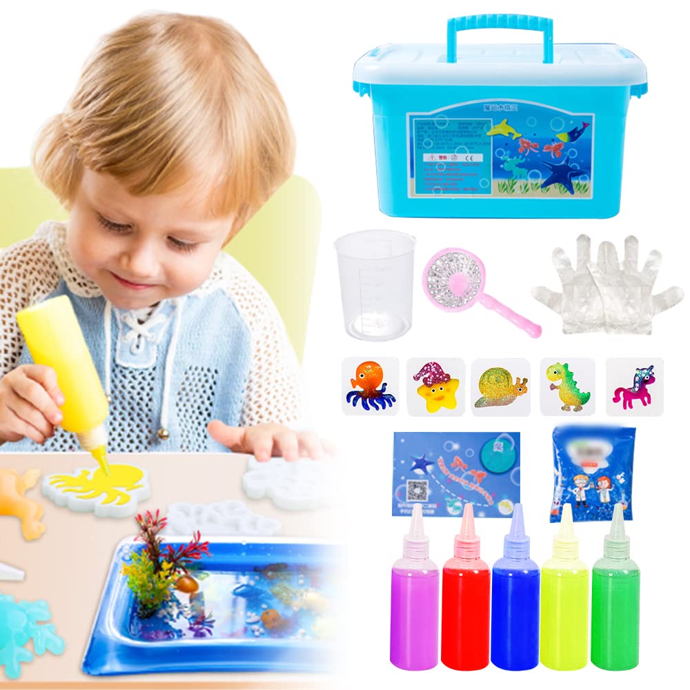 Magic Water ELF, Creative 3D Magic Gels Magic Water Creative ELF Toy for Kids, Aqua Fairy Toy Set Christmas Party Gift for Boys and Girls (5 color)