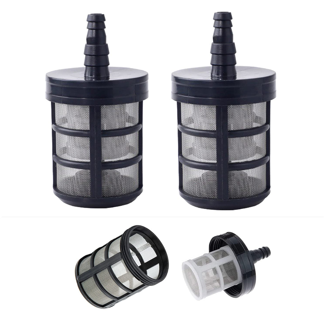 2PCS Double-Layer Encryption Garden Hose Strainer Filter Water Pump Inlet Strainer Screen 3/8 & 1/2 inch Barb Connection Suction Hose Strainers for Sprayer Oil Pumps Pressure Washer