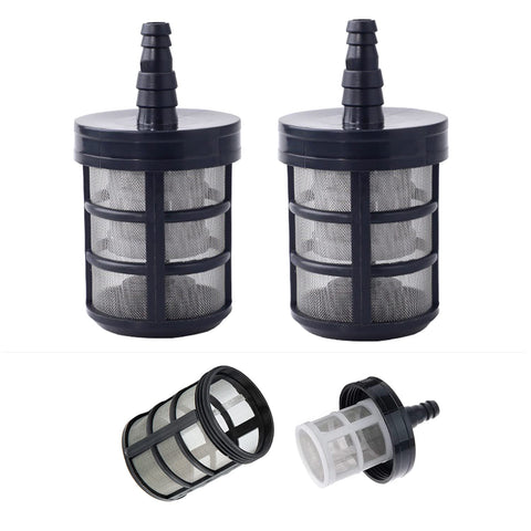2PCS Double-Layer Encryption Garden Hose Strainer Filter Water Pump Inlet Strainer Screen 3/8 & 1/2 inch Barb Connection Suction Hose Strainers for Sprayer Oil Pumps Pressure Washer