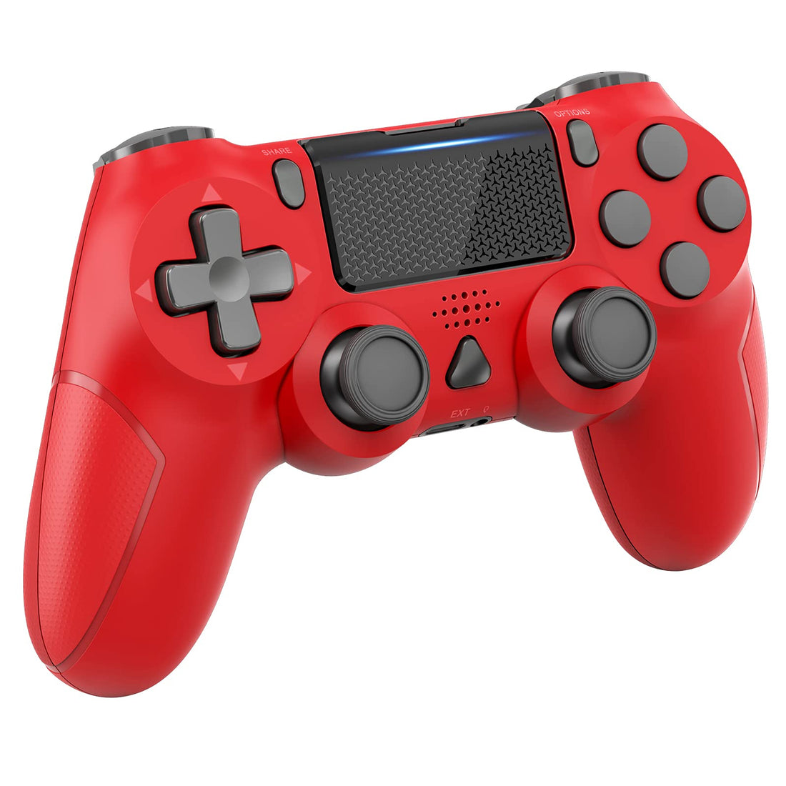 Wireless Controller Compatible with PS-4, Gamepad Controller Remote Joystick Compatible with P-4/Pro/Slim Console with Motion Motors, Audio Function, Touch Pad and Dual Vibration(Red)