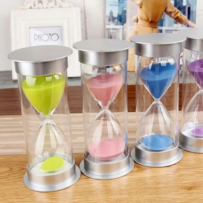 Transparent Silver Hourglass Hourglass Sand Time, Multicolor 20, 30, 45, 60 Minutes (30 Minutes)