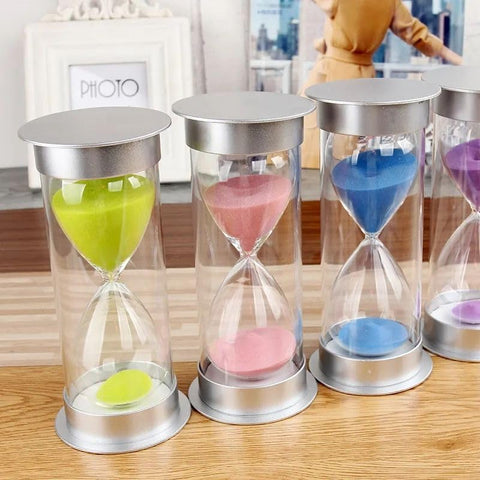 Transparent Silver Hourglass Hourglass Sand Time, Multicolor 20, 30, 45, 60 Minutes (30 Minutes)