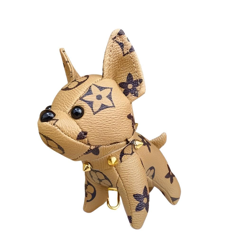 Keychain - Dog Made of Beautiful Faux Leather French Bulldog PU Leather Creative Cute Animal Keyring Family Friend Partner Gift