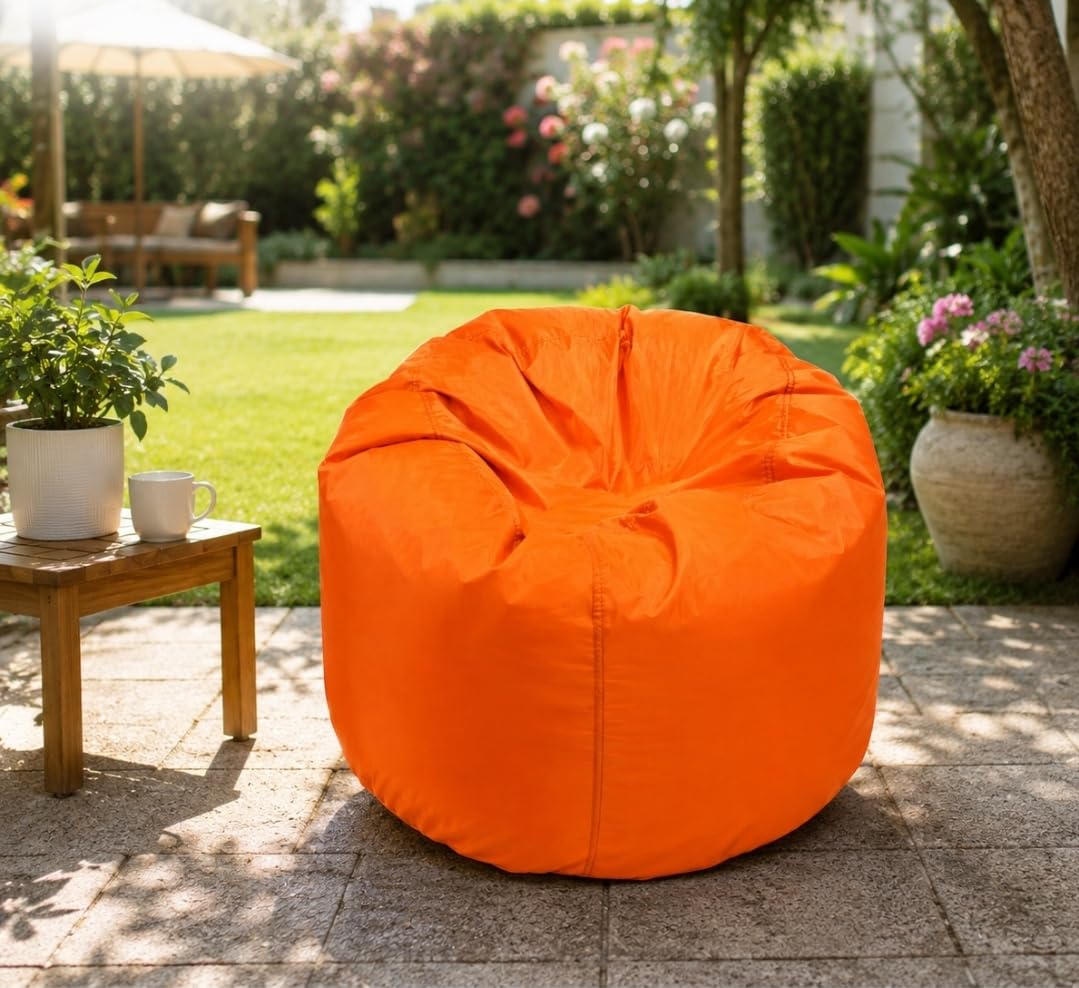 Star Bags Water Proof Relaxing Pouf Chair Bean Bag - XL Size 80 * 70 cm - Orange