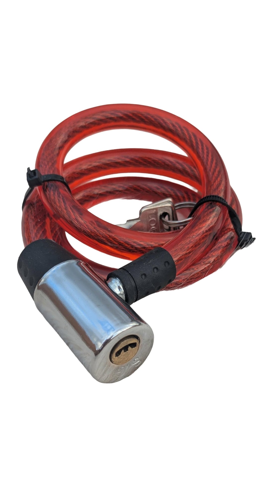 Flexible Steel Wire Bicycle Lock with Computer Key | Anti-Theft (Red)