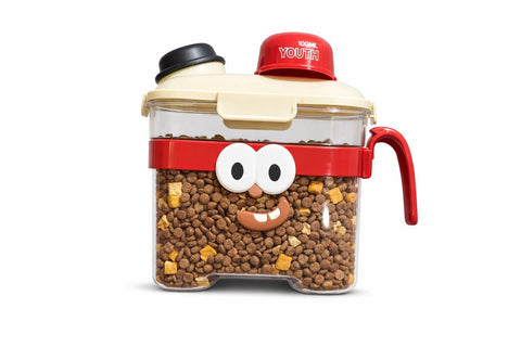 Handy Dry Food Container with Convenient Pour Spout – Suitable for Cornflakes, Legumes, Snacks & Kitchen Organization – Airtight Storage Container in Multiple Sizes (2800ml, Red)