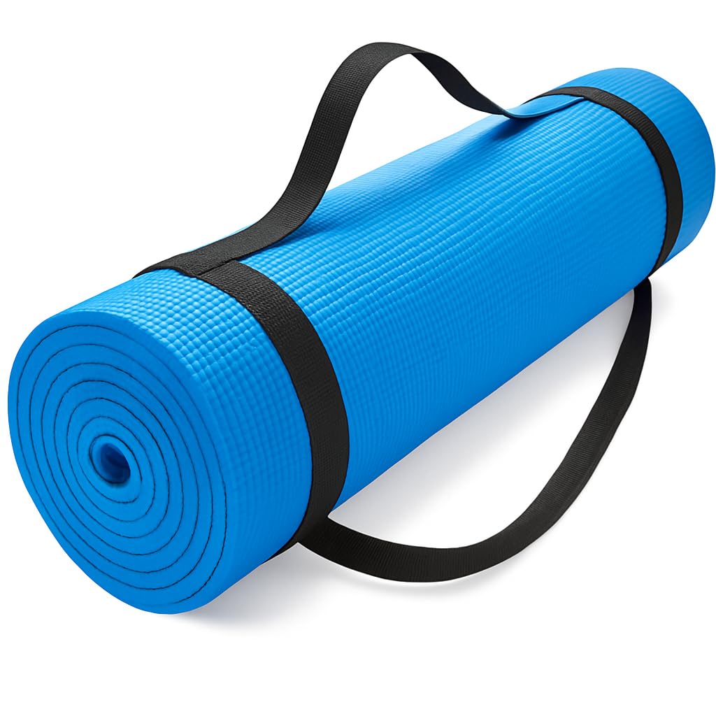 Yoga Mat 6mm with Carrying Strap, Non-Slip Exercise Mat, Multicolor