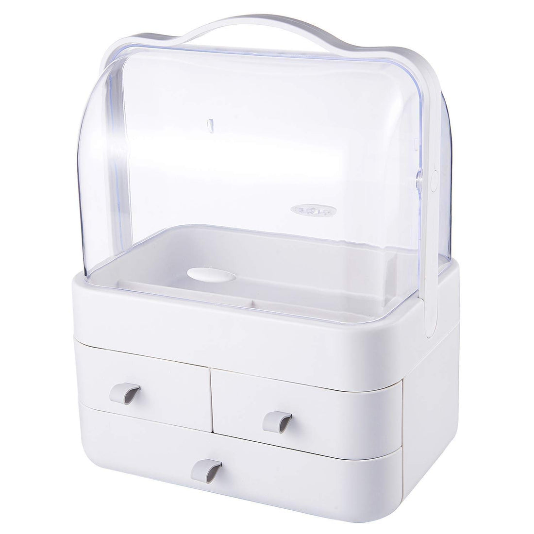Faster Dustproof Makeup Organizer Clear Cosmetic Display Case Large Capacity Jewelry and Makeup Storage Display Boxes Great for Countertop