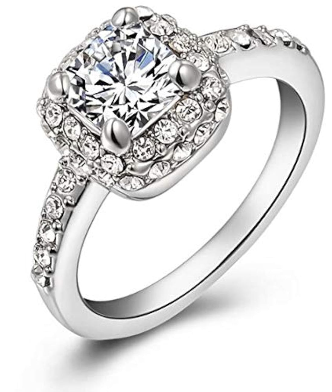 ROXI White Gold Plated Swiss Zircon Ring 8 USA Model 2010019445