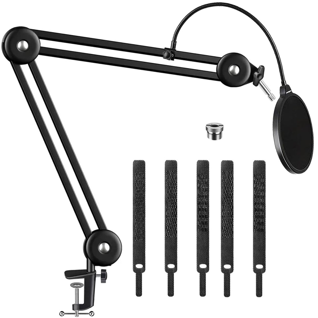 DEVICE OF URBAN INFOTECH Microphone Arm Stand, Heavy Duty Mic Stand Suspension Scissor Boom Stand with Mic Clip and Cable Ties for Blue Yeti Snowball and Blue Yeti Nano (with Pop Filter)