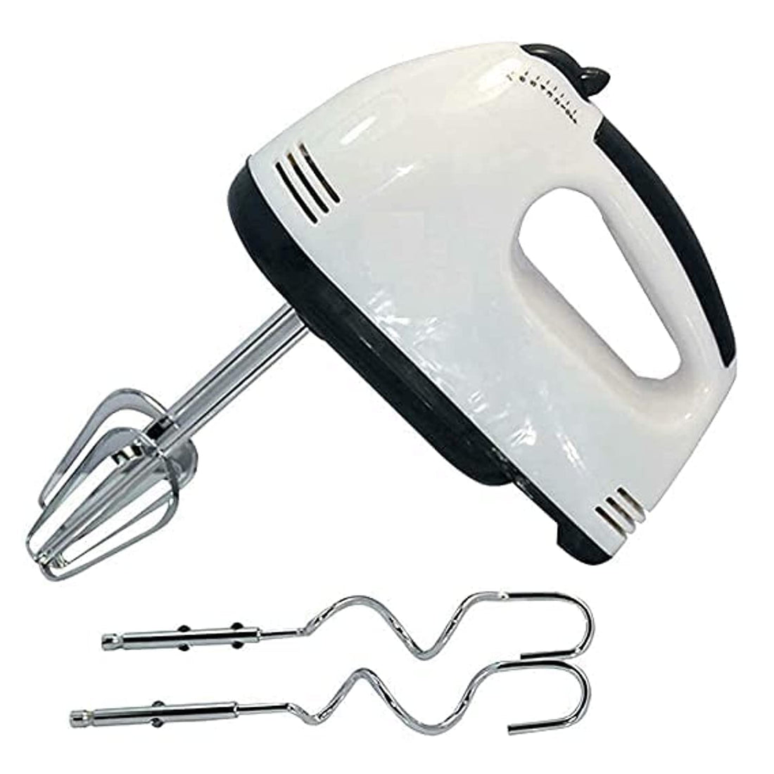 260W Electric Scarlett Hand Mixer Beater and Blenders with 7 Gear and 4 Pieces Stainless Steel Blades (White)
