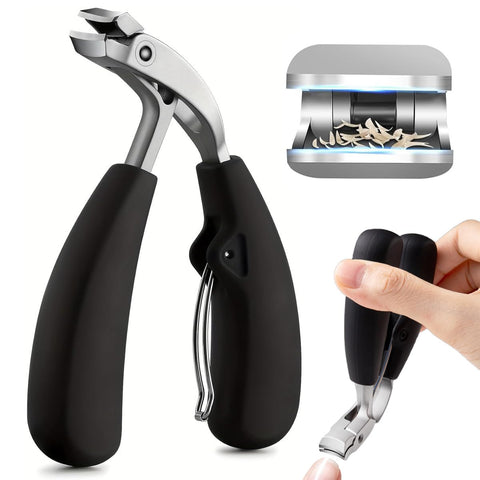 nalaina Angled Head Handled Toe Nail Clippers, Long Handle Toenail Clippers for Seniors - Angled Head, Ultra-Sharp and Durable Large Thick Toe Nail Clippers Cutters Trimmers