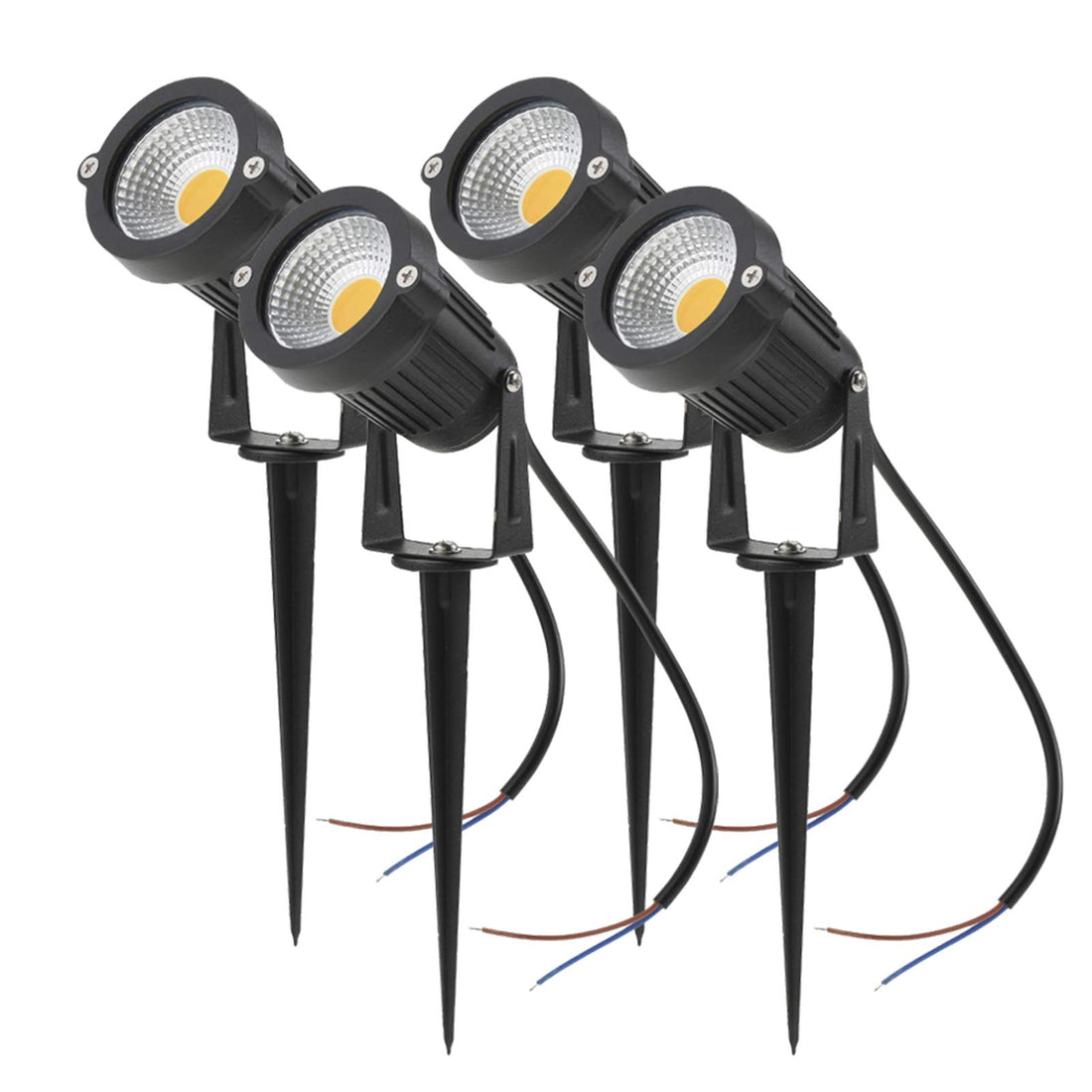 Tomshine 5W 4 Pack COB LED Lawn Lamp AC/DC 12V Outdoor Decorative Landscape light 500LM Super Bright High Power Spotlight for Garden Wall Yard Path Warm White