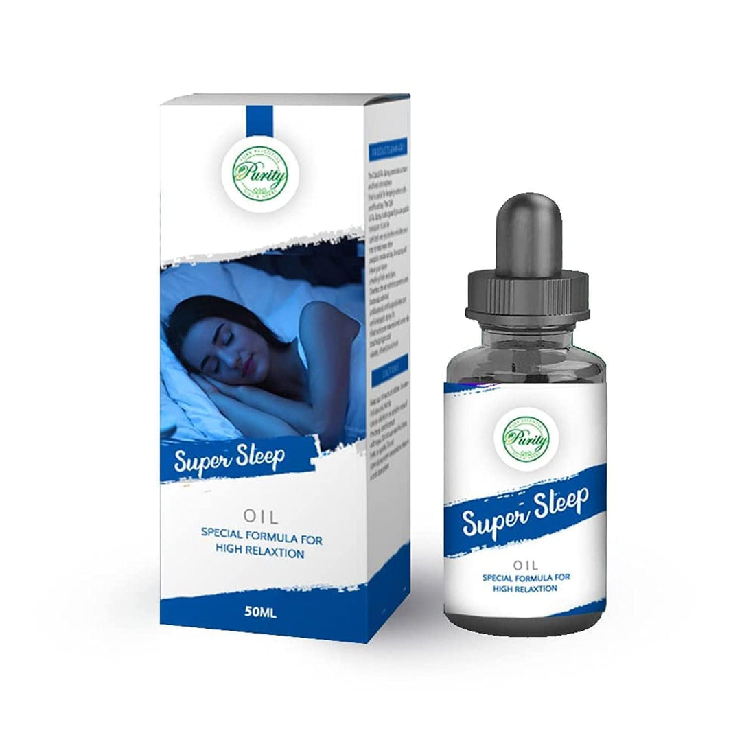 Purity- بيورتي Sleep Massage Oil – Relaxing Blend with Lavender & Chamomile – 100% Natural & Therapeutic – Soothing Oil for Restful Sleep & Stress Relief (50ml)