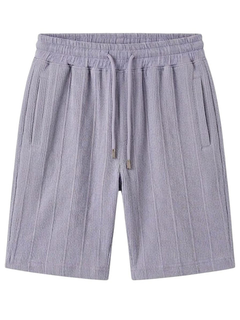Summer Casual Shorts for Men – Marseille Textured Material – Side & Back Pockets – Drawstring Elastic – Comfortable & Light Everyday Use | Brand Miza