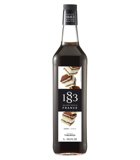 1883 MAISON ROUTIN FRANCE,Tiramisu Syrup Glass Bottle, 1 Liter, Made in France.