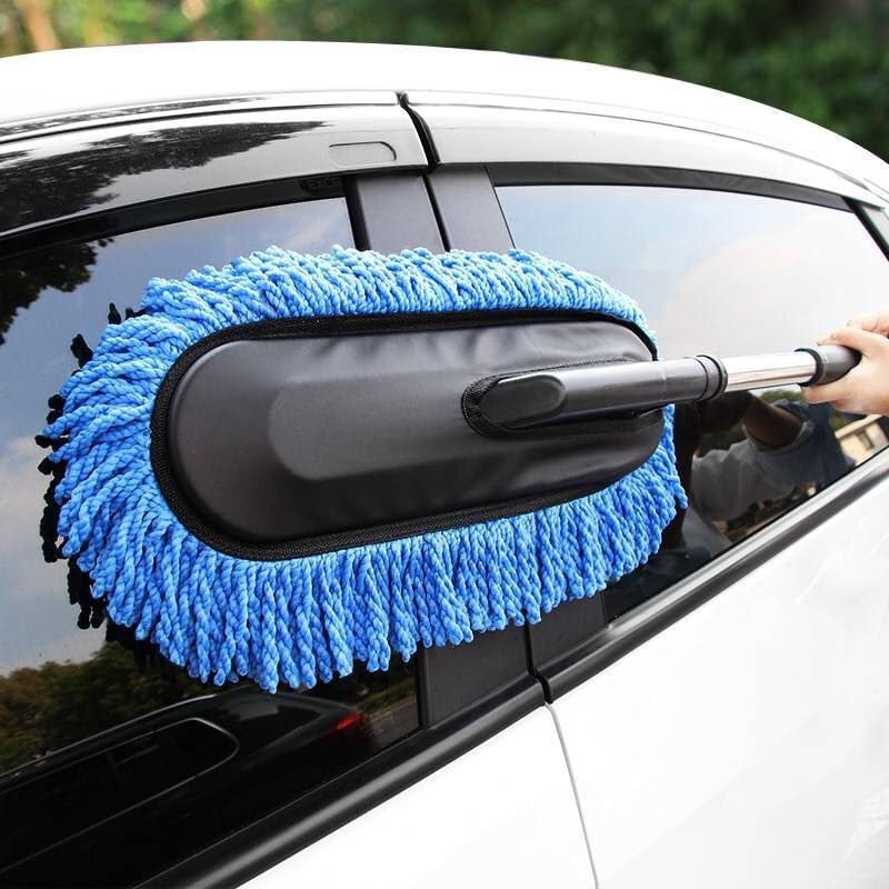 Removable Telescopic Car Wax Drag Nano Fiber Car Duster/Wash Brush Exterior Interior Cleaning Kit 1 Pcs Set (Multicolor)