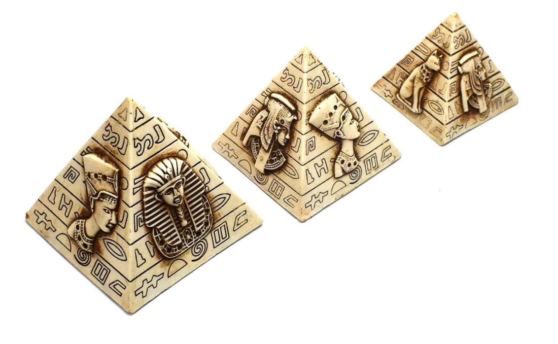 immatgar pharaonic pyramids Statue ancient Egyptian souvenirs gifts for women and men Home Décor Sculpture Pharaohs art (shape5 - off white - 8 CM Height)