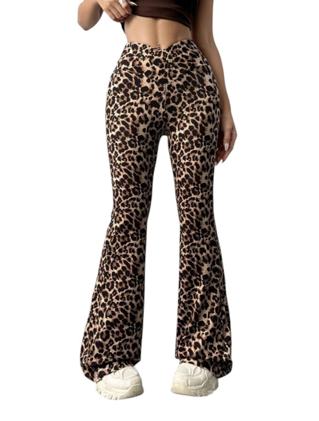 MEZA Women's Charleston Leopard Print High Waist Elastic Dafing Material Pilling and Shrinkage Resistant
