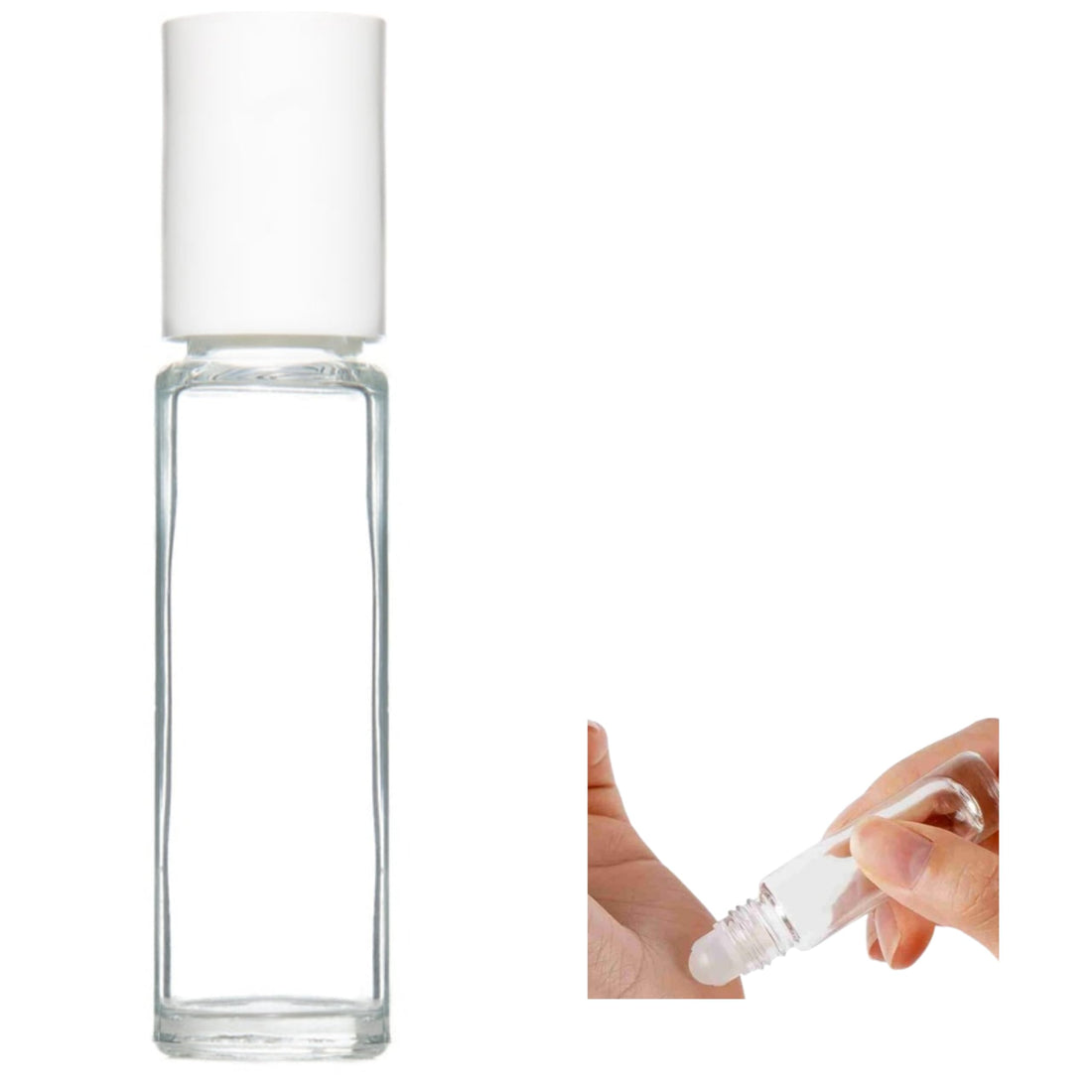 8ml Empty Refill Roll Bottle for Tint,Oil,Lipgloss and More,Travel Bottle (White Lid)