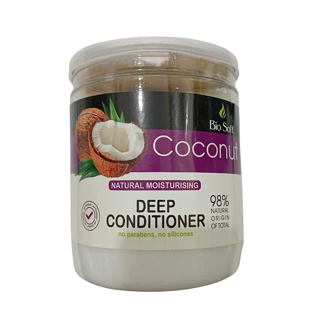 Bio Soft coconut deep conditioner 98% natural origin of total 650GM