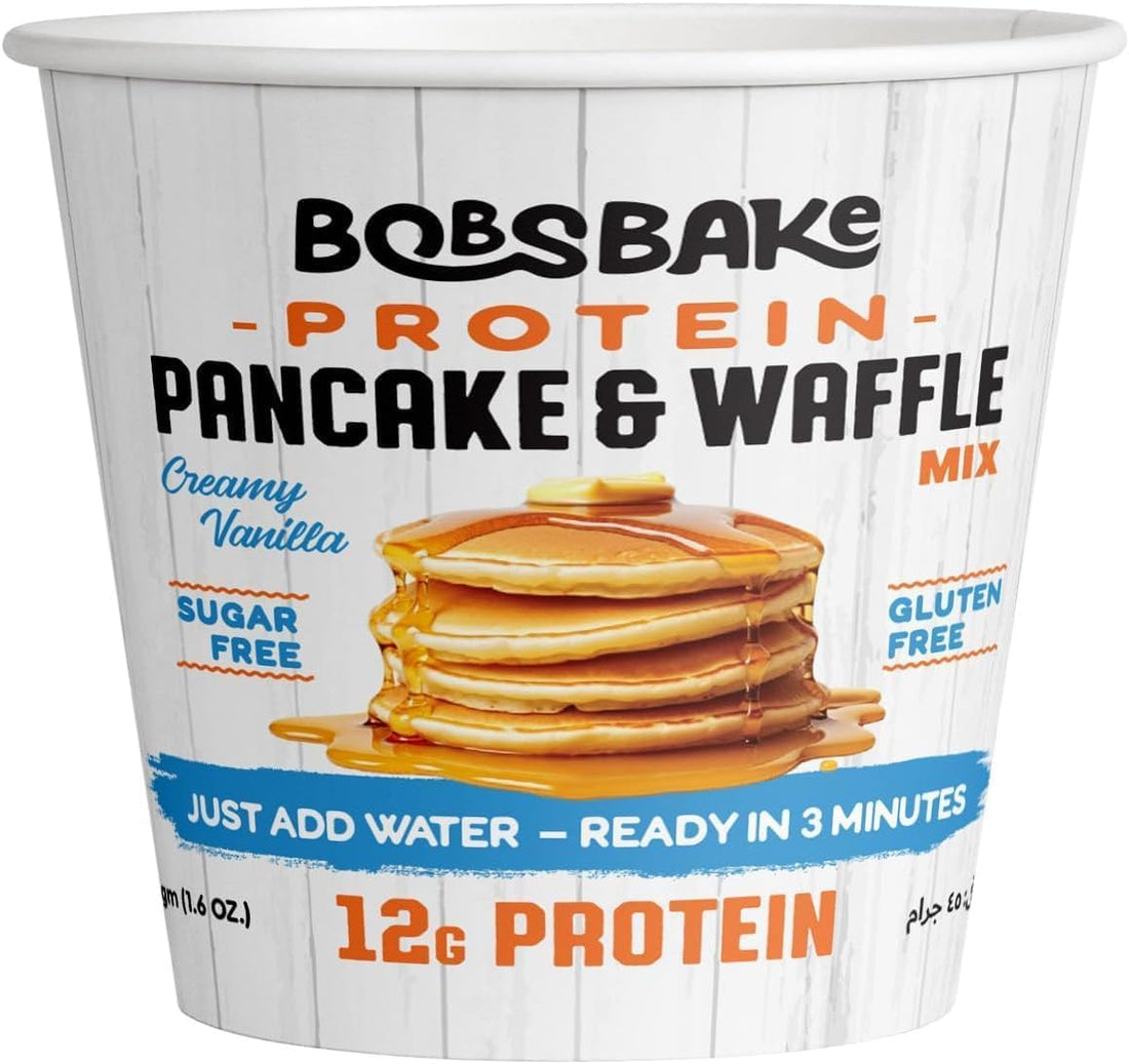 Advanced Sports Nutrition | Bob’s Bake | Protein Pancake and Waffle Mix | Just Add Water | Sugar Free | Gluten Free | Creamy Vanilla Flavor |12gm Protein | 180 Kcal | 5gm Fat