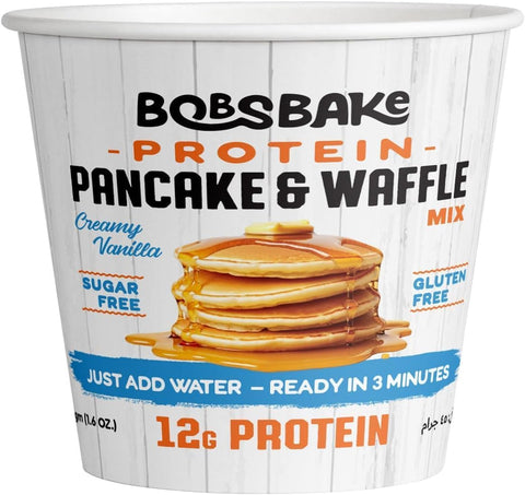 Advanced Sports Nutrition | Bob’s Bake | Protein Pancake and Waffle Mix | Just Add Water | Sugar Free | Gluten Free | Creamy Vanilla Flavor |12gm Protein | 180 Kcal | 5gm Fat