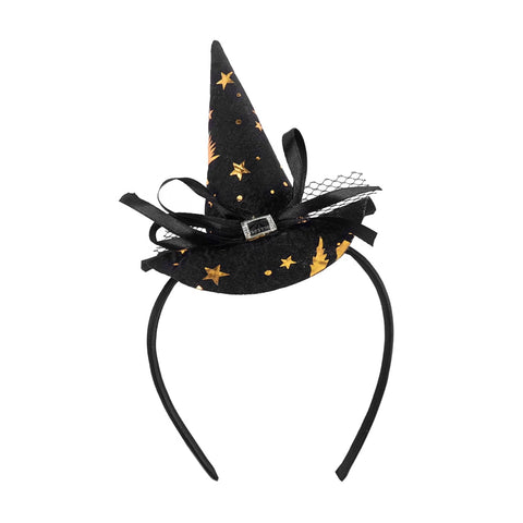 Doneace Halloween Witch Hat Headband Cute Spider Web HairBand