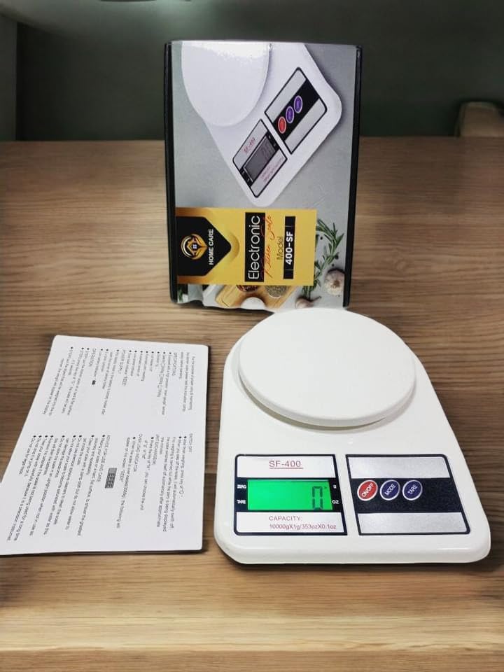Digital Kitchen Scale Imported High Precision 10kg - Electronic Scale White - LCD Portable Kitchen Scale 10kg White