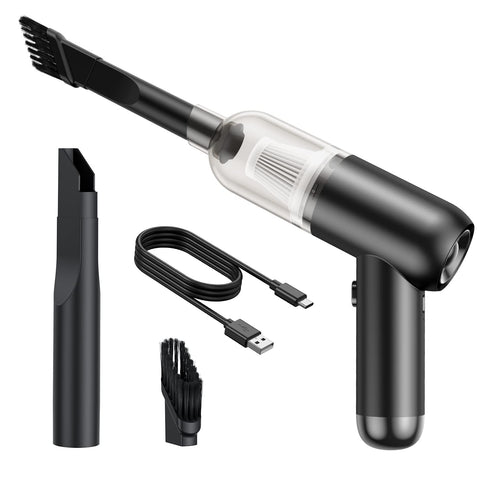 LEMOISTAR Portable Handheld Vacuum Cleaner, Mini Car Vacuum Cleaner Cordless 6000PA Suction, Rechargeable Battery Lightweight Hand Vacuum for Home and Car/Desk Office-Black