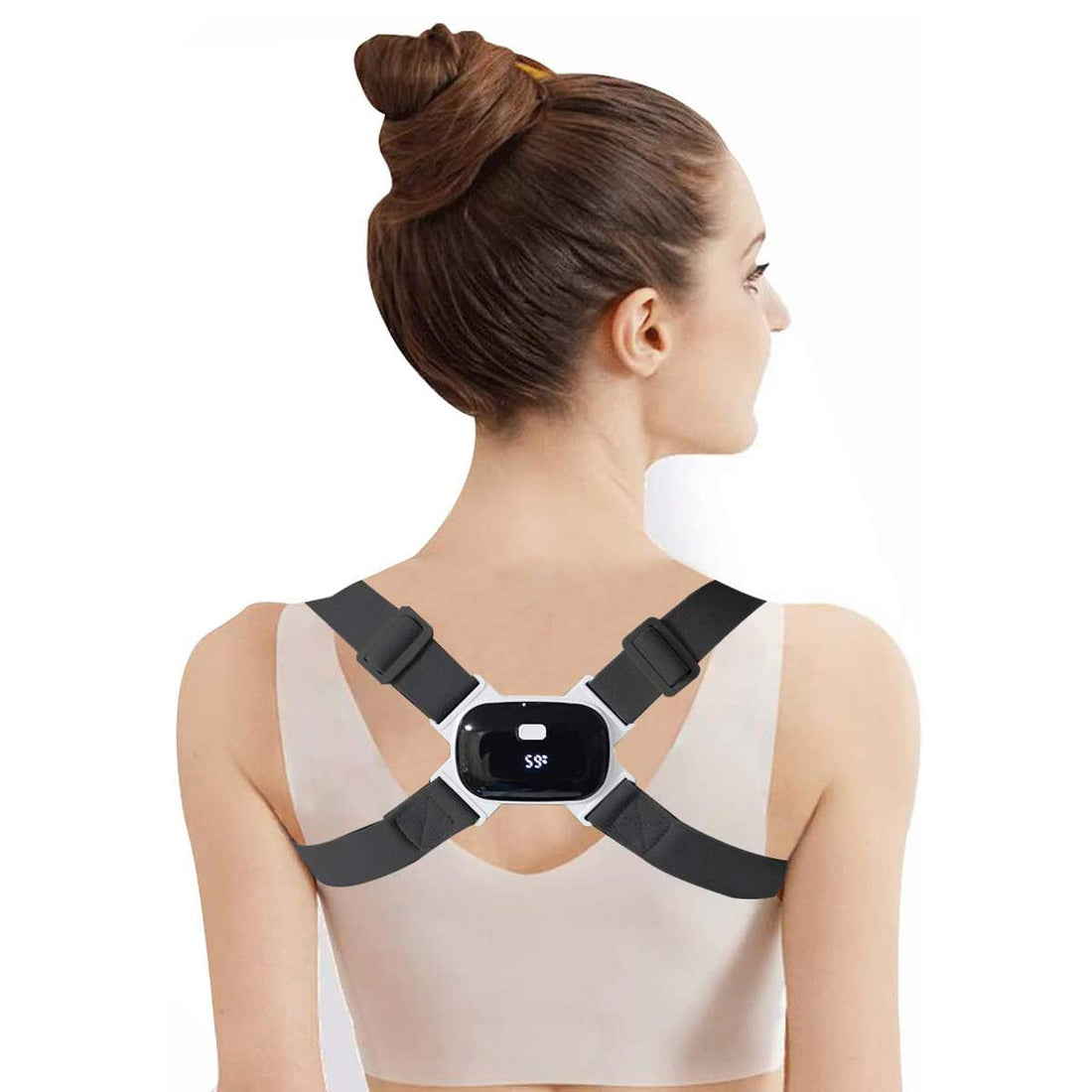 Posture Corrector with Counting Function, Back Brace with Intelligent Sensor Vibration Reminder, Posture Trainer Improve Slouch, Prevent Humpback, Relieve Back Pain for Kids/Women/Men(Black)