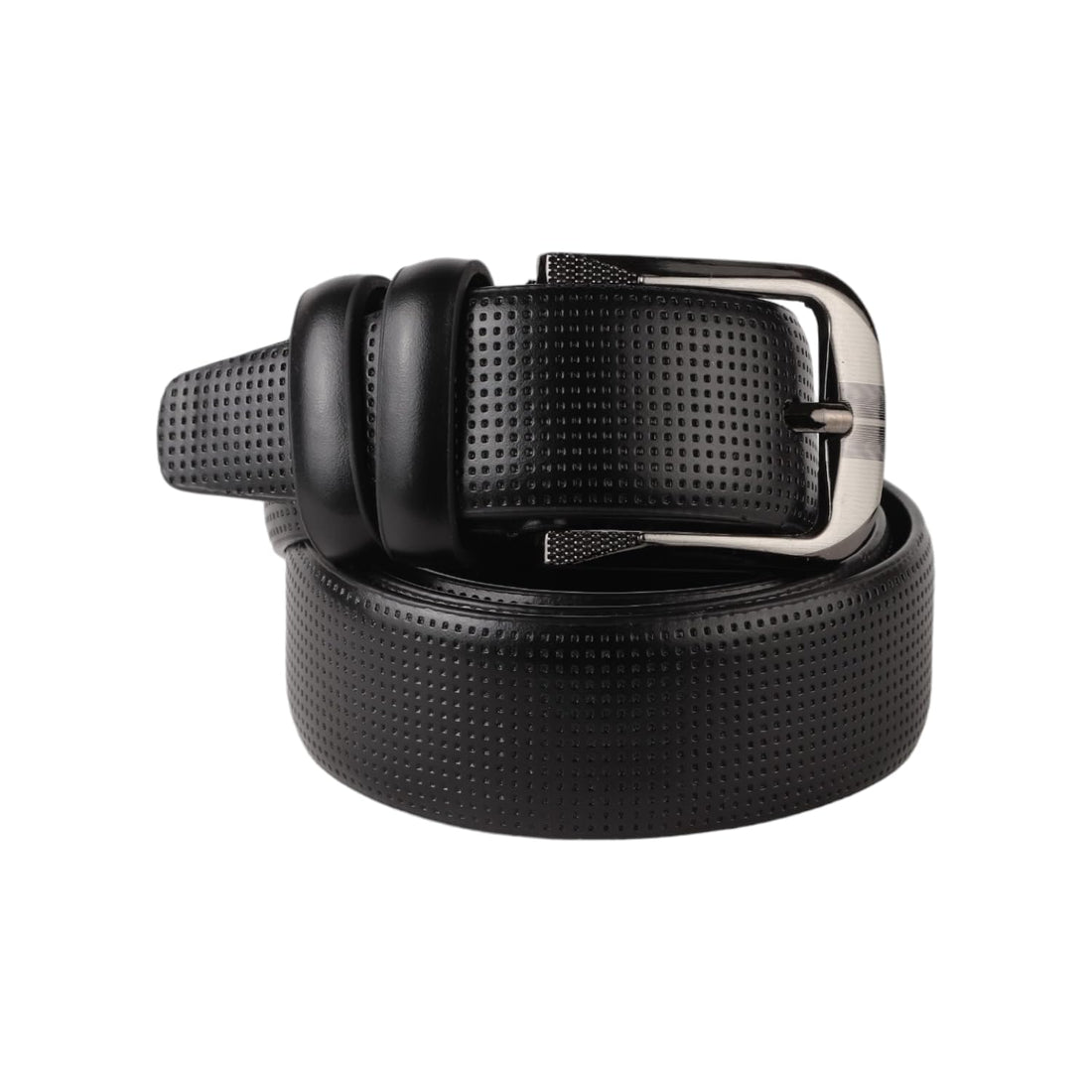Men's Classic Leather Fashion Belt With Metal Buckle - Black - Adult - Golf - Fashion Belt - Buckle Closure - Solid Pattern - Dry Clean Only