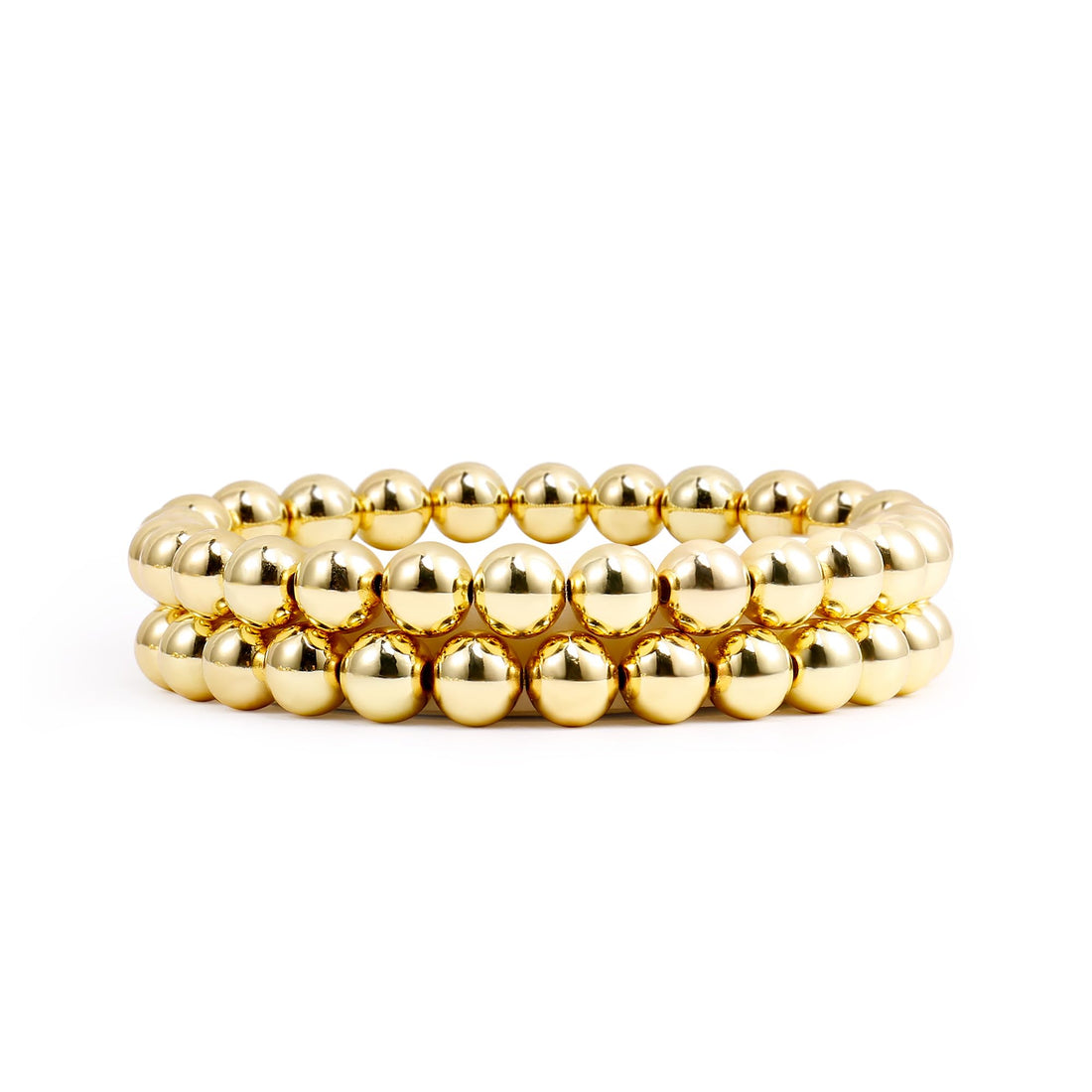 Elegance 11 designs Chunky Gold Beaded Bracelets For Women Bangles Stretch Bead Stackable Plated Trendy Bracelet