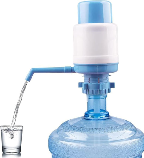 LOKY BOY Manual Water Pump & Drinking Dispenser for 3 to 5 Gallon Containers - Airtight Fit on Crown Top Bottles, 3 Tube Lengths, Protective Cap, Cleaning Brush, Food Grade Plastic Spout